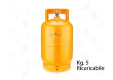 Bombola Vuota per Gas Propano Liquido Portata 5 Kg Ideale per Campeggio UN1965