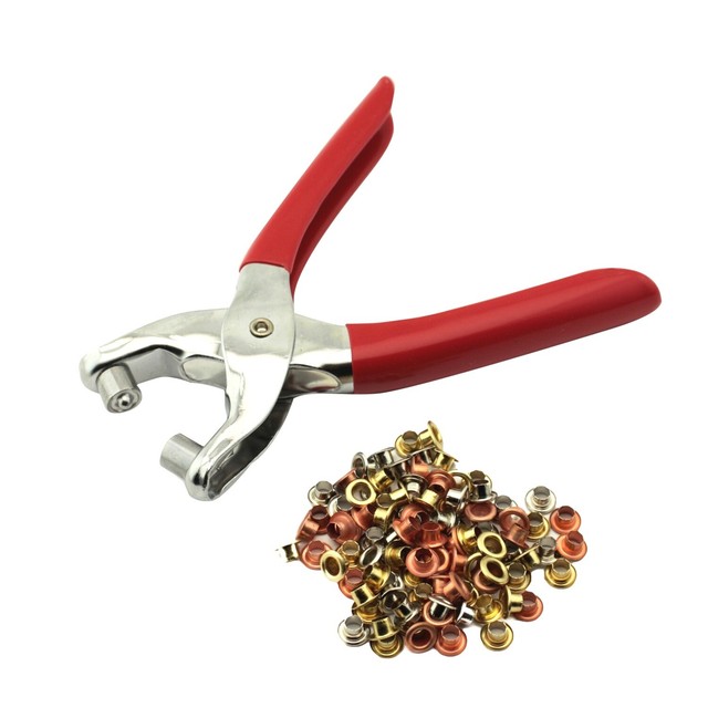 Eyelet Plier Kit with 100 Pcs 5/32" (4mm) Steel Eyelets eBay