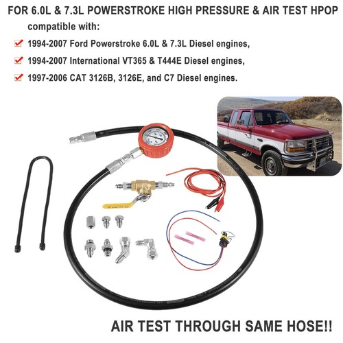 Herramienta de prueba Hpop Kit de herramientas de medidor de prueba de alta presión y fugas de aire para Ford 6,0 L y 7,3 L - Imagen 6 de 9