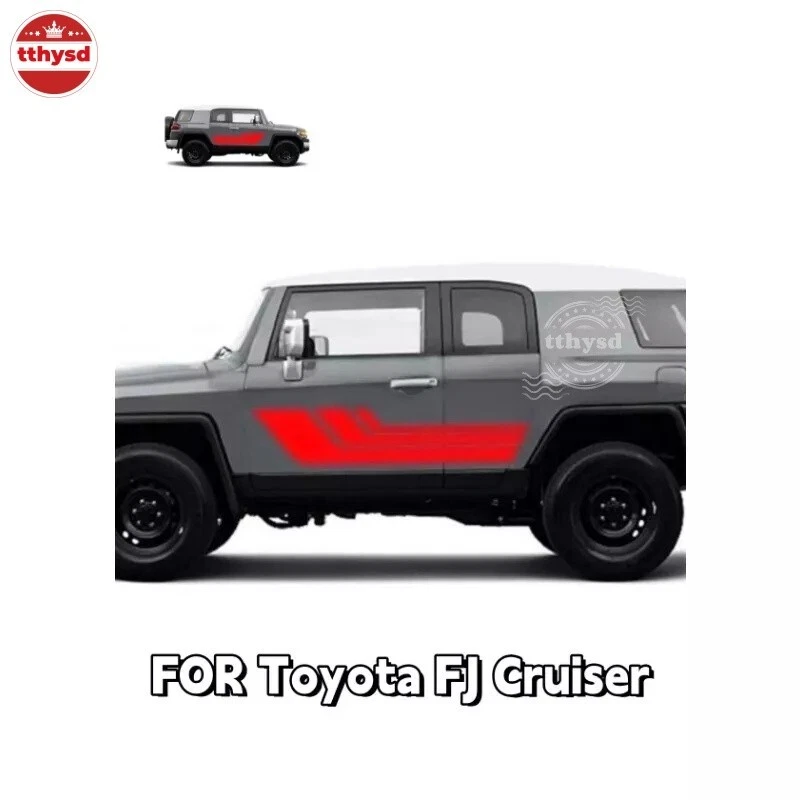 PARA Toyota FJ Cruiser Gráficos 2 PIEZAS Carreras Deportivas Puerta Lateral Adhesivo Vinilo Foto 3 de 4