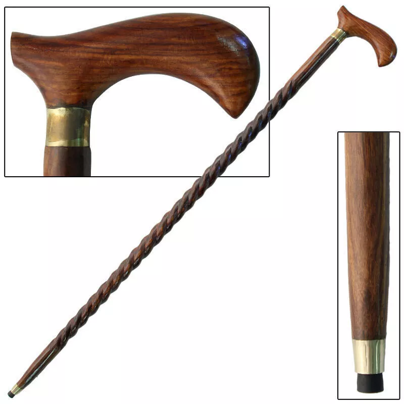 A Closer Look At The Spiral Wooden Gentleman's Walking Cane 3 Spiral Wooden Gentleman's Walking Cane