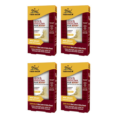 4x Tiger Balm Neck & Shoulder Rub Boost Extra Strength Pain Relief 50g