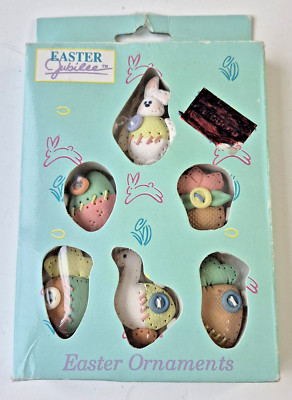 Vtg 6 Easter Jubilee Novelty Ornaments Rabbit Carrot Polyresin Decor Kmart  