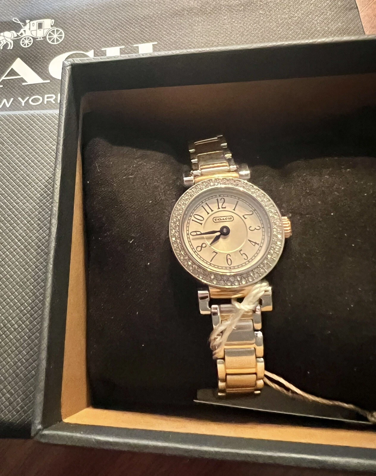 Orologio Coach Madison Due Toni Rosa & Argento Acciaio Inox & Cristalli Swarovski.