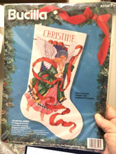 Bucilla CELESTIAL ANGEL Counted Cross Stitch Stocking Kit 18"