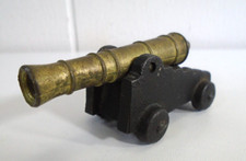 Vtg Penncraft Civil War Miniature Cannon Cast Iron Brass 3.5" Paperweight Deco