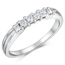 Cobalt Engagement Ring Eternity 4 Stone 3mm Ring
