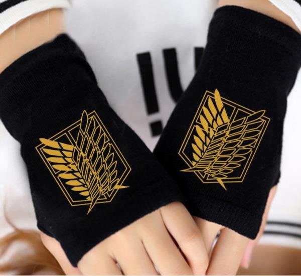 Cosplay Shingeki no Kyojin Attack on Titan Anime Gloves guantes sin dedos nuevos