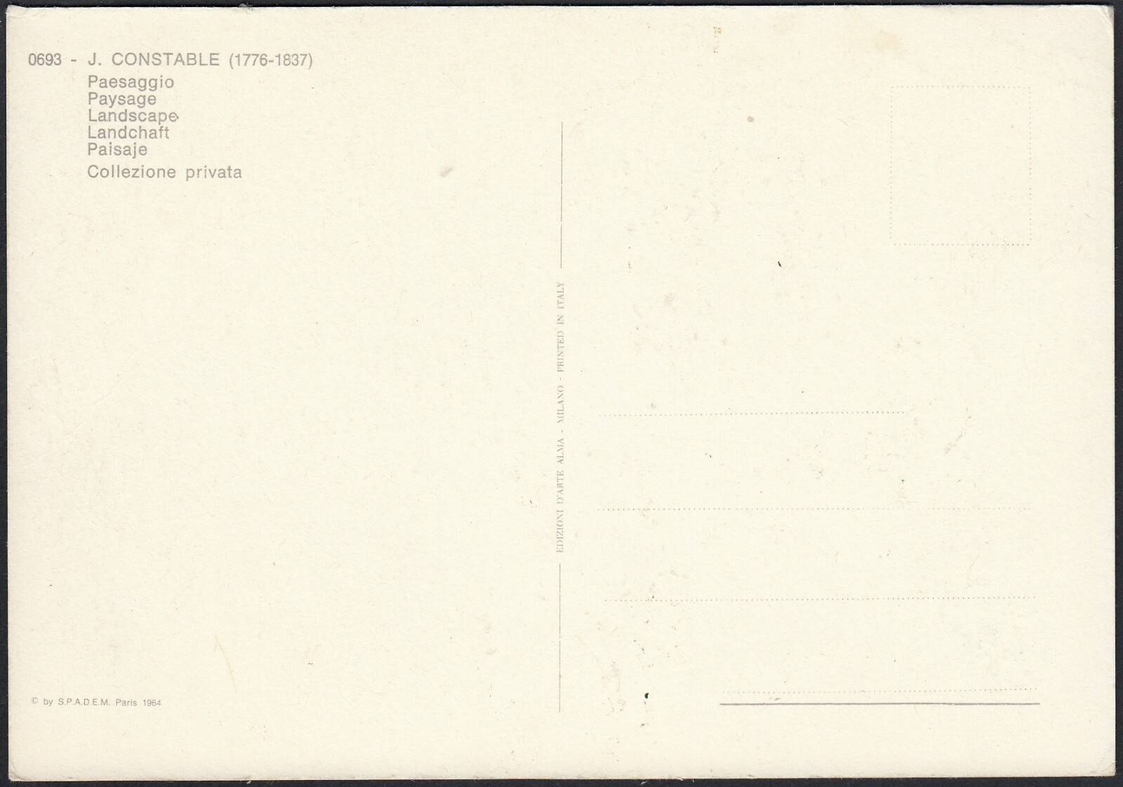 AB2439 J.Constable Paysage Carte Postale Postal Vintage Postcard