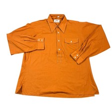 True Vintage Arrow Sanforized Decton Darcon Burnt Orange Button Shirt XL 17.5