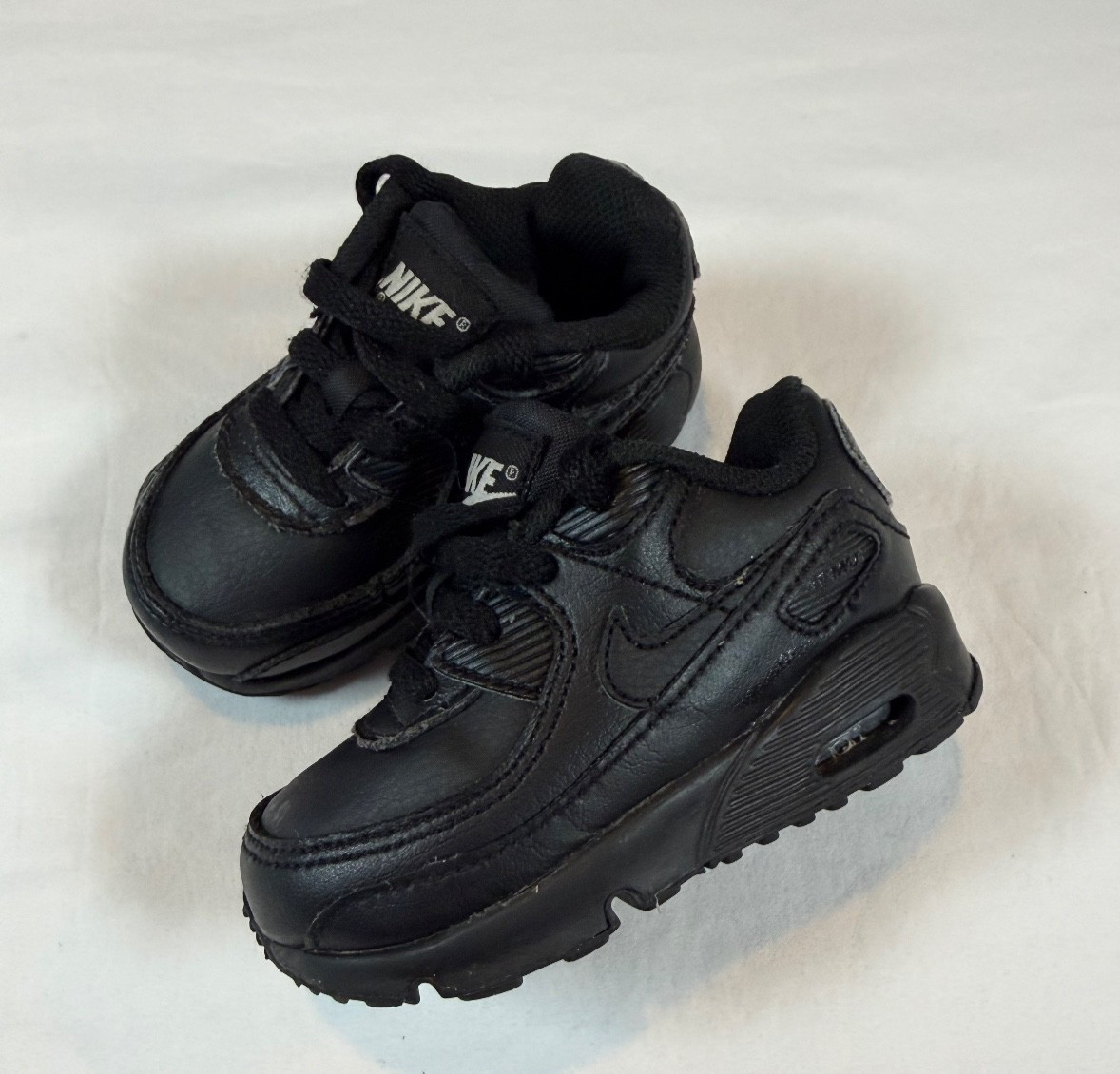 Nike Air Max 90 Size 5C Triple All Black White CD6868-001 In