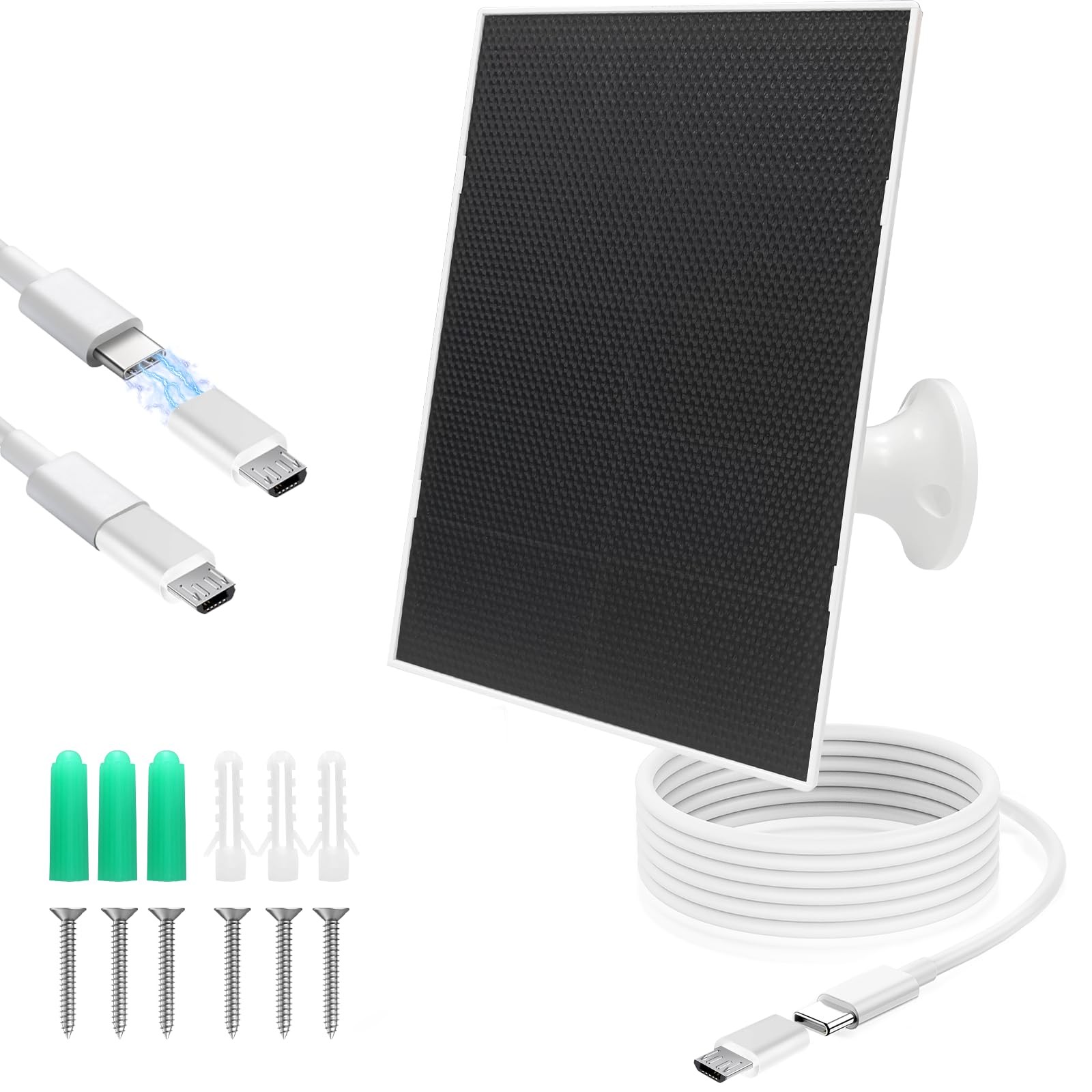 4W Solar Panel for Security Camera,Type C&Micro Solar Panel 