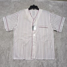 VTG Christian Dior Sleep Shirt Mens Med. LE CONNAISSEUR White Stripe Pajama NWT