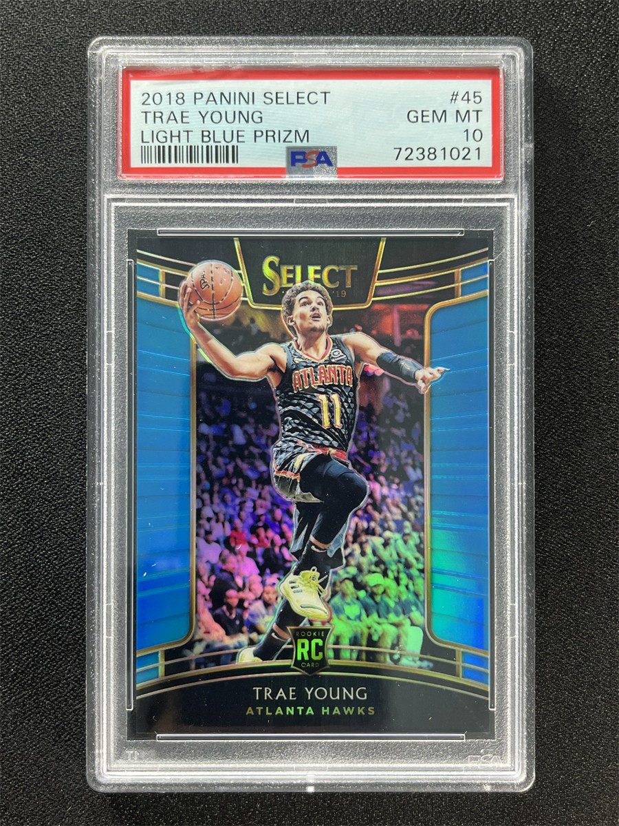 2018-19 Panini Select Trae Young #45 Concourse RC Light Blue /299 PSA 10 GEM MT