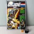 1986 HASBRO GI JOE COBRA BATS v1 YELLOW VARIANT FIGURE COMplete TIGHT Cardback
