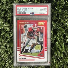2018 Panini Score Red Zone Nick Chubb Auto Rookie 04/20