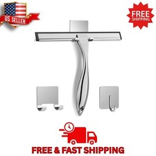 All-Purpose Stainless Steel Shower Squeegee for Shower Glass Door with 2 Adhesiv