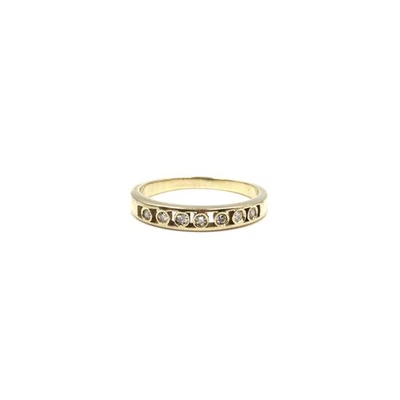 14kt Gelbgold Ring Halb Memory 585 Gold Schmuck 0.14ct Diamant Memoire RW 57 - Bild 1 von 4