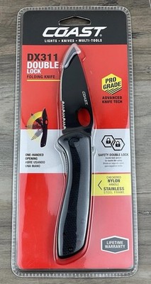 NEW! - Coast DX311 Double Lock Folder Stainless Steel Knife w/ Nylon Handle