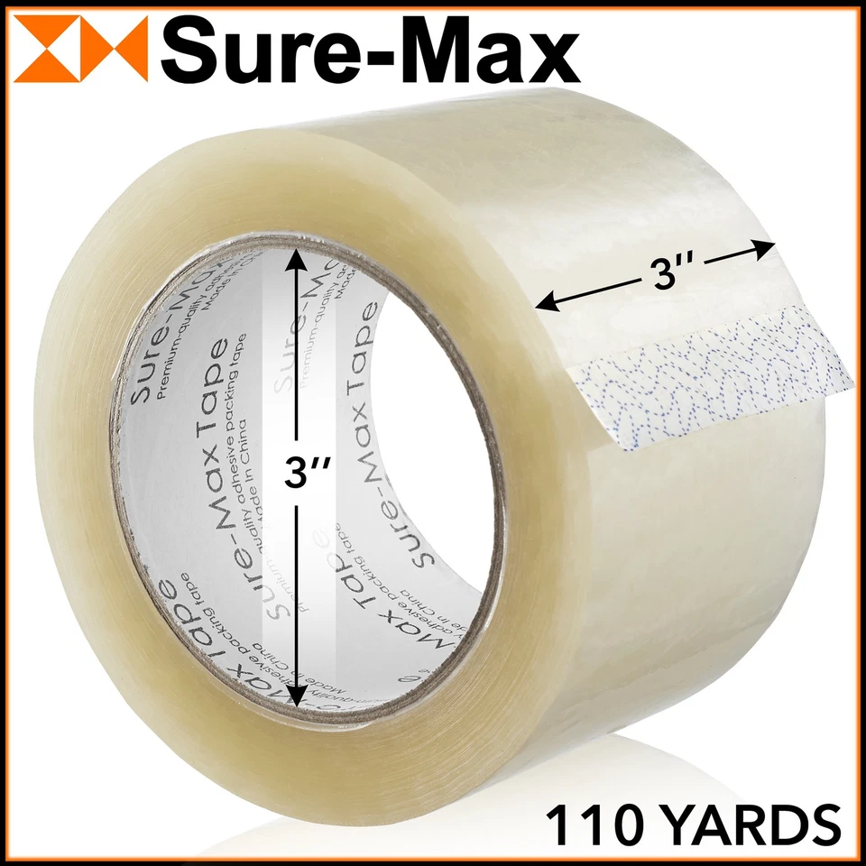 24 Rolls 3" Extra-Wide Clear Shipping Packing Moving Tape 110 yds/330' ea - 2mil - Image 3 of 4