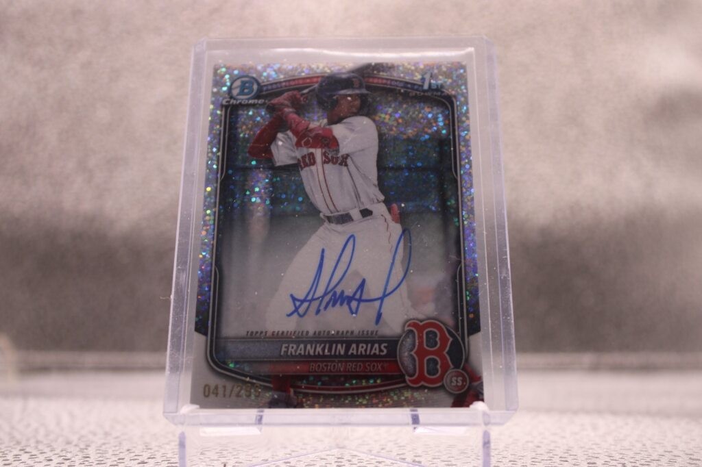 2025 Bowman Chrome 1st Franklin Arias Speckle Refractor Auto #/299 Red Sox