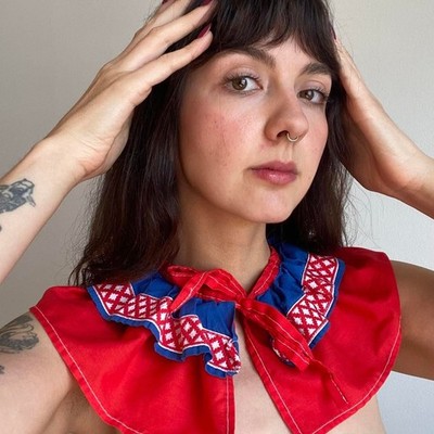 1970s/1980s red white and blue clown collar