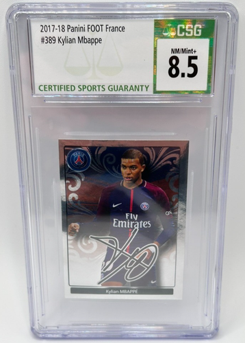2017-18 Panini Foot Kylian Mbappe #389 CSG 8.5 MINT RARE Rookie - Picture 1 of 2