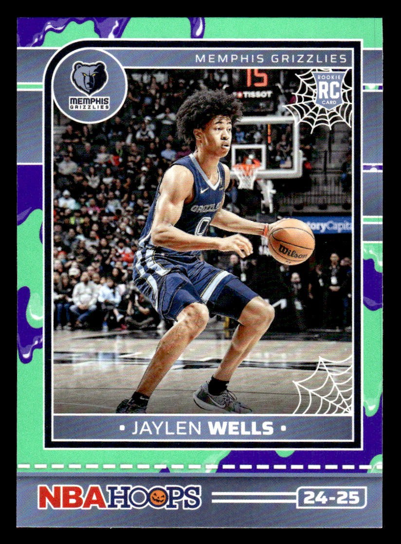 2024-25 Hoops Haunted Hoops #272 Jaylen Wells Slime Rookie card