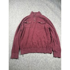 Banana Republic Burgundy Mock Neck Button Pocket Sweater Men's Large