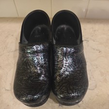 Dansko Professional Henna Floral Patent Clogs EU 40 US 9-9.5 Leather
