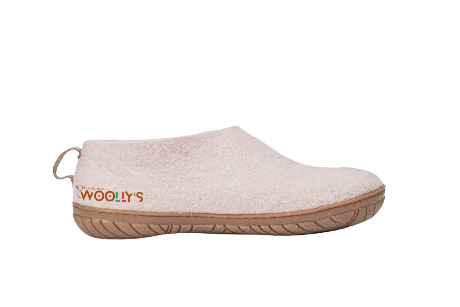 Handmade Outdoor Felted Footwear with Rubber Sole in Baby pink for Nature Lovers
