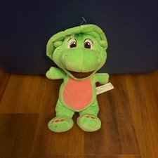 Barney baby bop Dinosaur Plush Toy Green Pink Ribbed Belly Fisher Price 2024