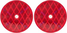 2x Red Class A 3-3/16" Round Reflector with Center Mounting Hole Trailers Trucks