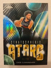 25-26 Topps Chrome Update NBA Cade Cunningham Black 6/10 Stratospheric Stars NM