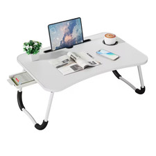Laptop Tray Lap Desk Stand Foldable Bed Table Notebook Tray Cup Slot Adjustable