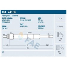 4x Glühkerze für Alfa Romeo 145 930 146 156 932 | 24511057