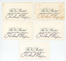 Richard Nixon Vice President Autopen Signed Cards (5) from Brother Ed C. Nixon