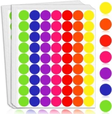 Colored Dot Stickers 1 Inch, Circle Large, 7 Colors-1575 Pieces 
