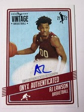 AJ Lawson RC Auto 2021 Onyx Vintage Blue Ink Autograph #VAAL Rookie