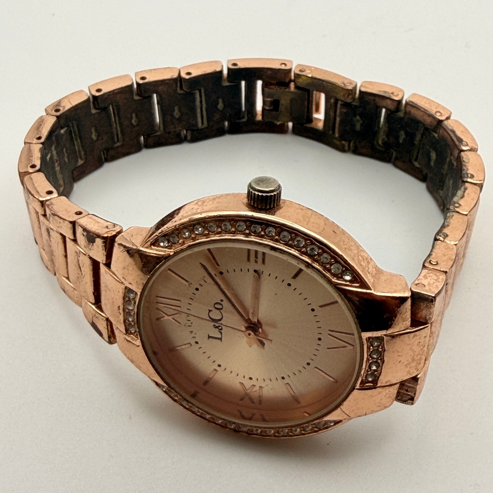 Elegant L&Co. Timepieces Women's Rose Gold Dress Watch, Working image 3