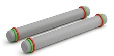 2 Pcs Adjustable Rolling Pin with Removable Rings, Non-Stick 9 inch, Gray