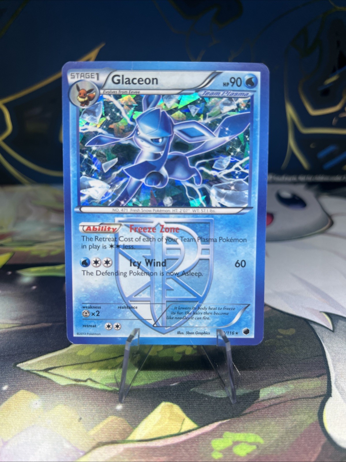 Glaceon Team Plasma - 23/116 - Cracked Ice Holo - Pokemon Plasma Freeze - MP