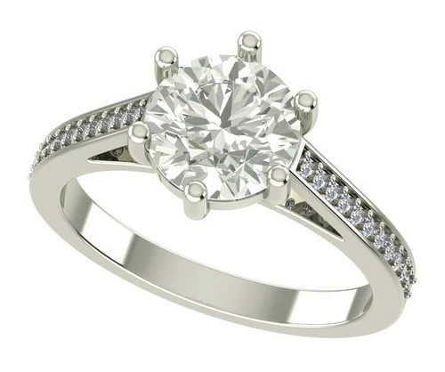 2.5 Ct White Round Vvs1 Real Moissanite Halo Wedding Ring Sterling Silver Size 7