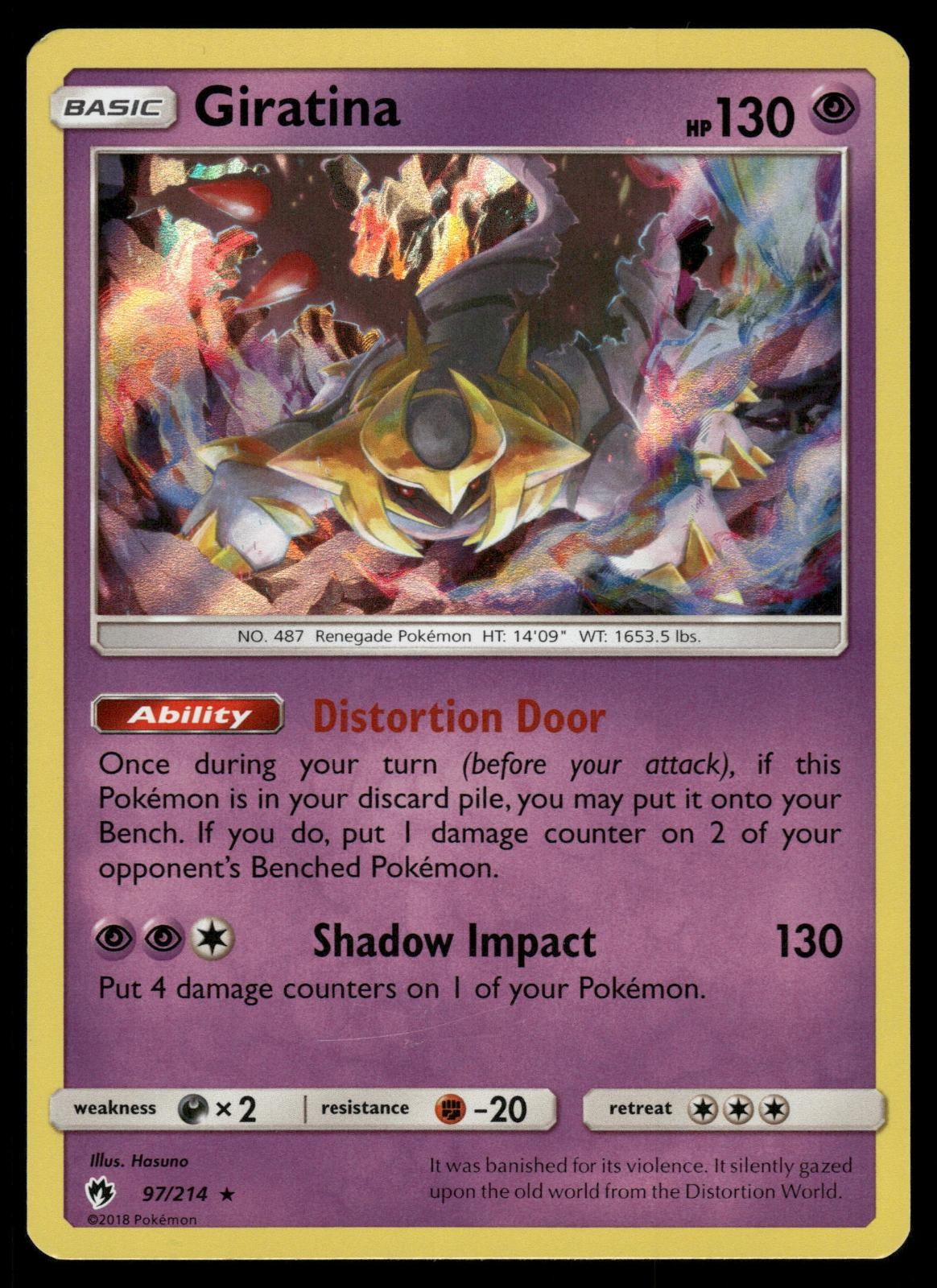 Giratina 97/214 Holo Rare Lost Thunder Pokemon Near Mint