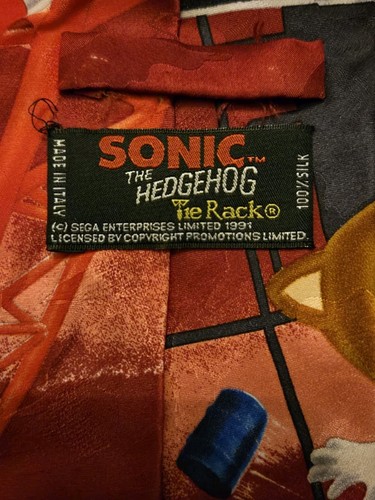 Vintage 1991 Sonic The Hedgehog Silk Tie Made in Italy - Bild 2 von 3