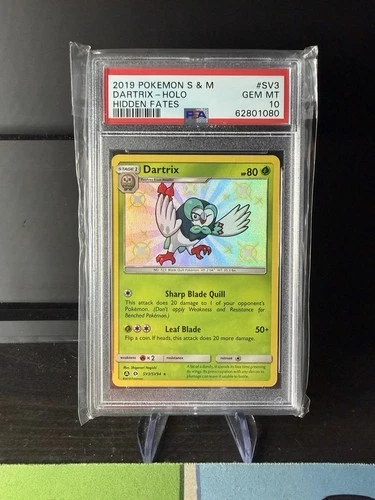 Pokemon Sun & Moon Hidden Fates Shiny Vault Card SV3 Dartrix PSA 10