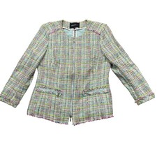 Lafayette 148 12 Jacket Zipper and Zipper Pockets Lined Multi Colored