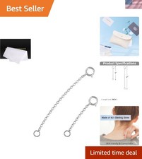 Elegant 925 Sterling Silver Necklace Extenders - 2 Piece Set for Versatile Style