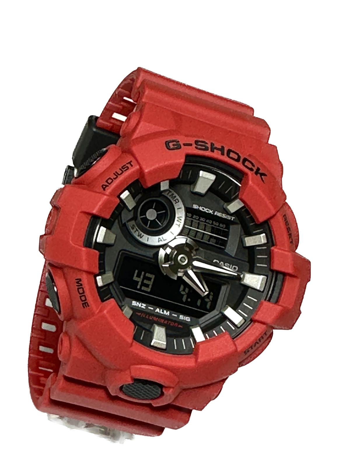 Casio GA700-4A G-Shock Black Analog Digital Dial Red Resin B