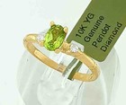GENUINE 0.70 Cts PERIDOT & DIAMOND RING 10K GOLD - Free Certificate Appraisal — photo 2